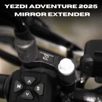 Mirror Extender For Yezdi Adventure 2025 (Black Texture Aluminium)(Coming soon Pre Booking open Now)