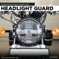 Headlight Guard for Super Meteor 650 (Stainless Steel, Black) - Type-1