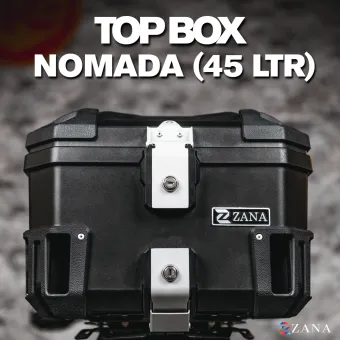 Universal Top Box Plastic (45 Ltr) With Backrest Nomada Series (Black)