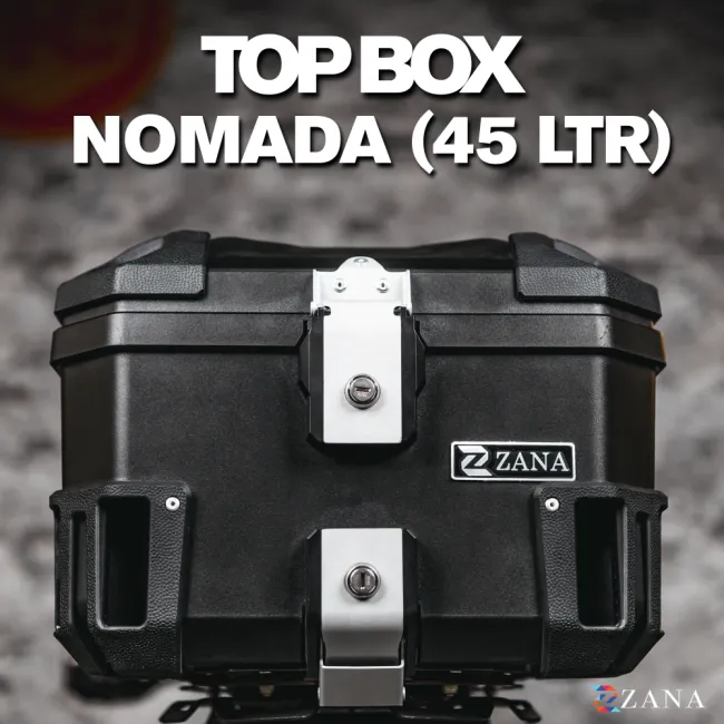 Top Box Nomada (45 Ltr) Plastic With Backrest (Black )