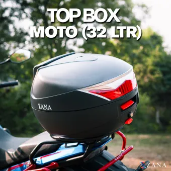 Top Box Moto (32 ltr) Plastic With Backrest (Black)