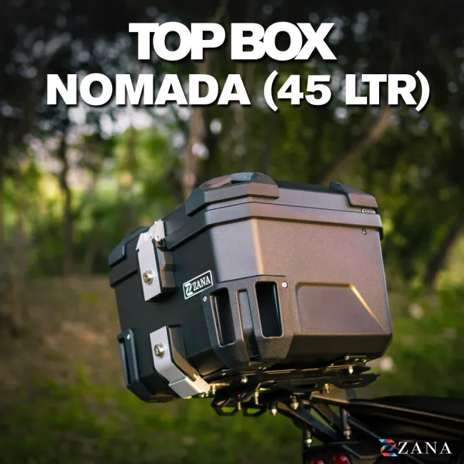 Top Box Nomada (45 Ltr) Plastic With Backrest (Black )