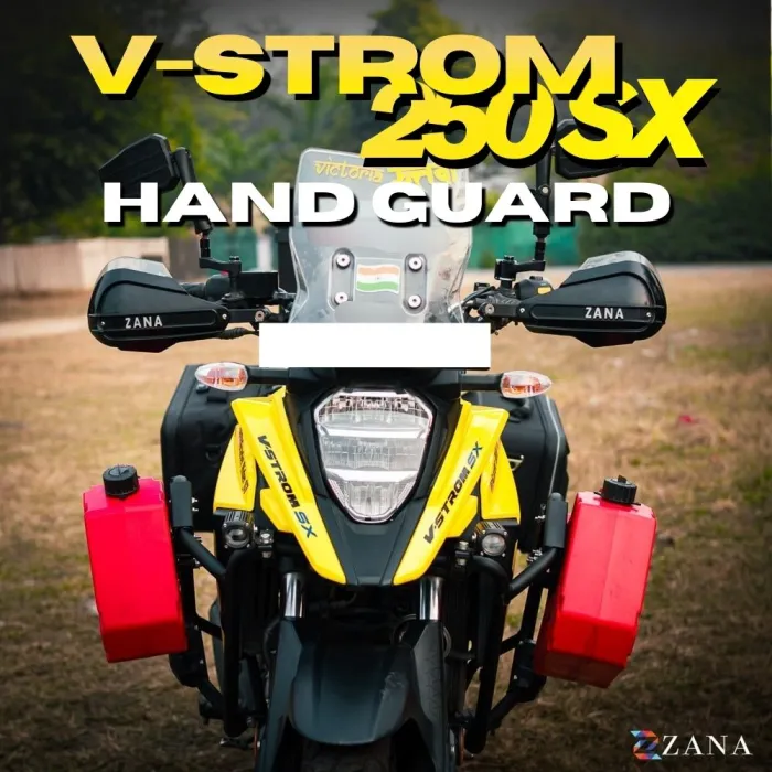 Hand Guard For Suzuki V Strom SX 250 (Black & Silver Logo)